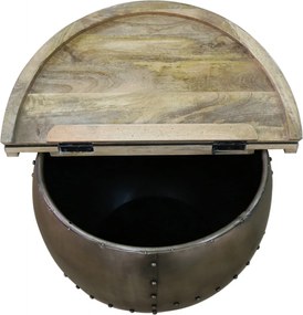 Masuta design industrial cu spatiu de stocare Drump Storage, gri A-38948 VC