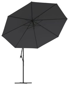 Umbrela suspendata cu stalp din aluminiu, negru, 350 cm Negru