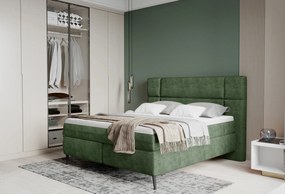 Pat boxspring LUCIO 140x200, personalizabil, cu saltele si topper