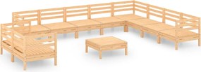 vidaXL Set mobilier de grădină, 11 piese, lemn masiv de pin