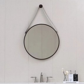 Oglinda rotunda Inter Ceramic Ablena 60 cm cu rama finisaj negru mat
