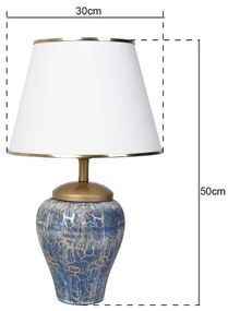 Lampă de masă 1xE27/40W/230V albastru/auriu