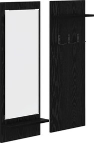 vidaXL Răcător de paltoane montat pe perete cu raft Stejar Negru