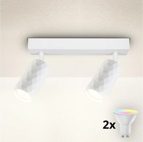Brilagi - Spot LED RGBW compatibil cu dimmer SELE DIAMANT 2xGU10/6W/230V, alb