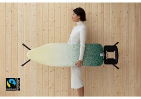 Masa de calcat Brabantia B 1008894, 124x38 cm, 7 pozitii de reglare, Suport fier de calcat, Galben/Verde