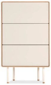 Comodă albă/în culoare naturală înaltă din lemn de stejar 60x100 cm Fina – Gazzda