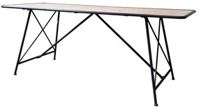 Masa dining, din lemn masiv si MDF, Factory