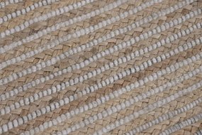 Covor din lână și iută împletit manual, maro natural, 200 x 290 cm, 2200 GSM, „Wool Jute Carpet Natural"