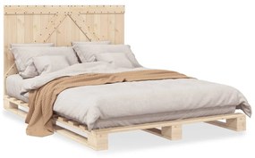 3281553 vidaXL Cadru de pat cu tăblie, 160x200 cm, lemn masiv de pin