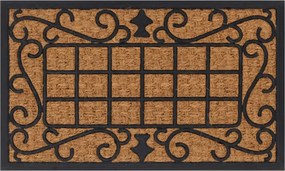 vidaXL Covoraș de ușă dreptunghiular, 45x75 cm, cauciuc/nucă cocos