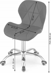 OFERTA Scaun de birou alb AVOLA din piele ecologica a II-a calitate