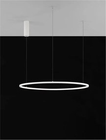 Lustra LED suspendata design modern circular TARQUIN D-80cm alba
