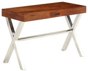 vidaXL Birou, lemn masiv de acacia cu finisaj tip miere, 110x50x76 cm
