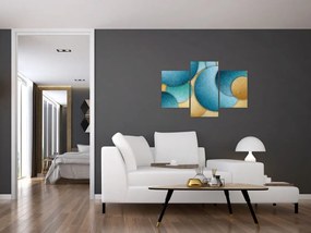 Tablou cu abstracție cercuri (90x60 cm)