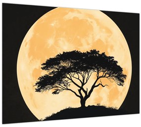 Tablou pe sticlă – Arbore în lună plină aurie II. (70x50 cm)