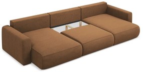 Colțar teracotă extensibil/cu spațiu de depozitare (în formă de "U") Kapua – Makamii