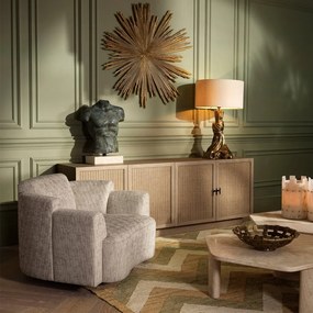 Comoda Design LUX, Lemn, Rattan, Borchard stejar albit