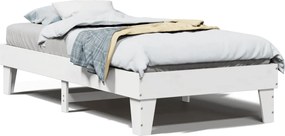 vidaXL Cadru de pat fără saltea, alb, 90x200 cm, lemn masiv pin