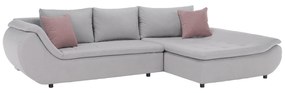 Set canapea, gri deschis   roz pudra, material textil, dreapta, BRATO