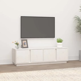 814460 vidaXL Comodă TV, alb, 140x40x40 cm, lemn masiv de pin