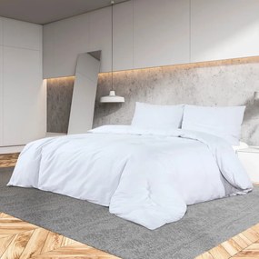 vidaXL Set cu husă de pilotă, alb, 135x200 cm, microfibră