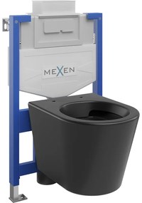 Mexen set WC încastrat cadru Felix XS-U cu vas de toaletă Rico, Negru mat - 6853372XX85