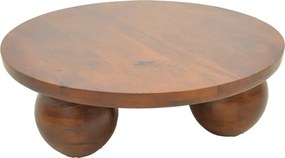 Masuta De Cafea Rotunda Felora Lemn Masiv De Mango Nuc D90x30 Cm
