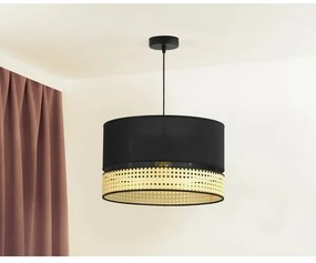 Lustră pe cablu DOUBLE Duolla RATTAN 1xE27/15W/230V d. 40 cm negru/bej