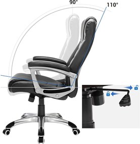 Scaun de birou directorial Design ergonomic Negru