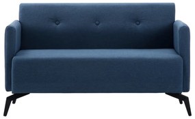247180 vidaXL Canapea 2 locuri albastru 115x60x67cm tapițerie material textil