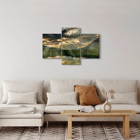 Tablou cu lac și soarele translucid (90x60 cm)