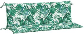 vidaXL Pernă bancă de grădină 2 buc., model frunze, 150x50x7cm, textil
