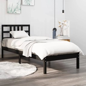 3105394 vidaXL Cadru de pat, negru, 90x200 cm, lemn masiv
