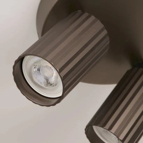 Aplica cu 3 spoturi din aluminiu canelat Anna bronz