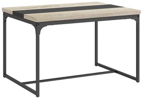 HOMCOM Masă de dining pentru 6 persoane, stil industrial în metal negru și lemn, dim. 120L x 89l x 75,5H cm | Aosom Romania