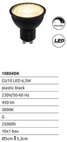 Bec LED GU10 6,5W 450lm 3000K