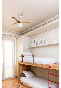 Ventilator de tavan FARO 34281-11L KLIM S lemn/alb + telecomandă