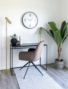 Ceas de perete Biel, plastic, negru, alb, silențios, 51 cm