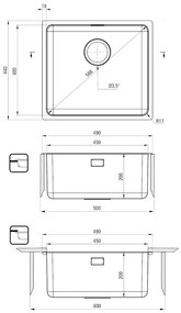 Chiuveta inox Deante Egeria 49x44 cm crom