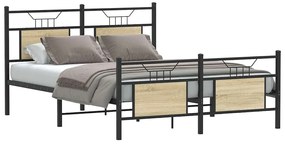 vidaXL Cadru pat fără saltea stejar sonoma 150x200 cm lemn prelucrat