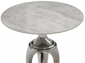 Masuta de cafea Snake marmura alba/argintiu ø48/h55 cm
