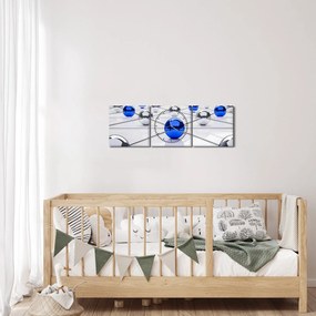 Tablou cu caii legați (cu ceas) (90x30 cm)