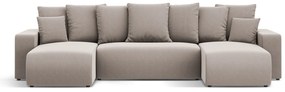 Coltar extensibil Jini in forma de U cu 5 locuri, colt reversibil si tapiterie din tesatura structurala