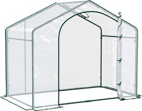 Outsunny Sera Cabina Portabila 6' x 3' x 6', Folie PE, Sera de Gradina cu Cadru de Otel, Usa cu Fermoar, Aerisire Superioara, pentru Flori, Legume, Puieti, Plante Tropicale, Verde | Aosom Romania