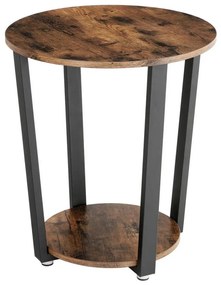 Masă laterală ELDUR, maro/negru