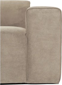 Modul pentru canapea bej din catifea reiată (partea dreaptă) Sting - Scandic