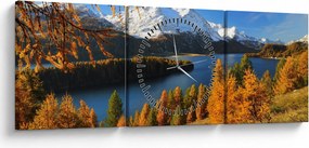 Tablou - Toamna în Alpi (cu ceas) (90x30 cm)