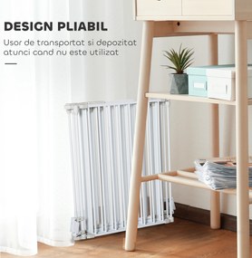 PawHut Gard Pliabil și Modular pentru Câini cu 3 Panouri Alb | Aosom Romania