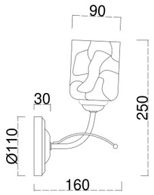 Lampă de perete Brilagi MEGAPOLIS 1xE14/60W/230V auriu