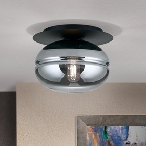 Plafoniera vintage design decorativ RICHARD negru/fumuriu